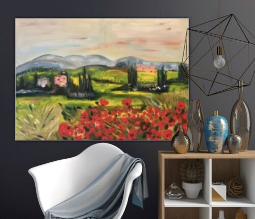 Richter StyLe Abstract Original Oil Painting On Canvas 102x70cm Tuscany Fields