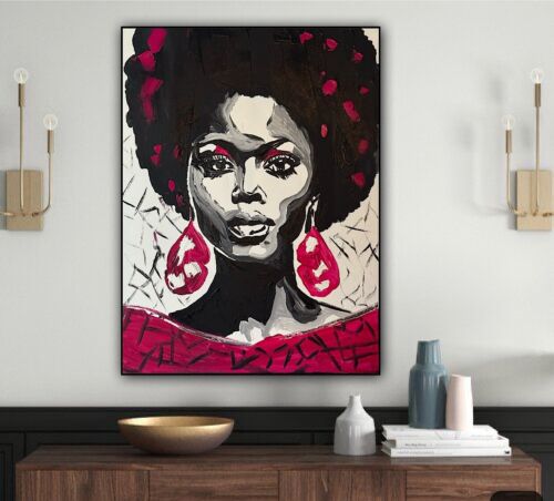 Oka Contemporary Abstract Original Oil Painting 60x45cm Shades Of Grace Woman portrait