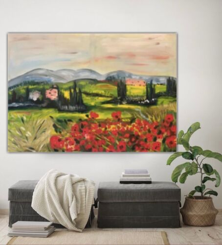 Richter StyLe Abstract Original Oil Painting On Canvas 102x70cm Tuscany Fields