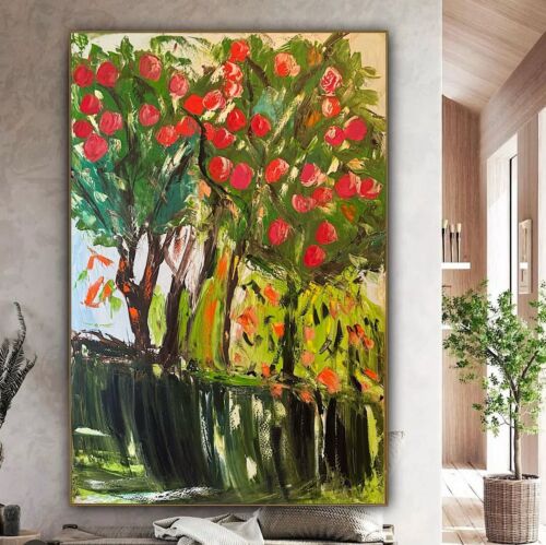 Richter Style Original Abstract Oil Painting On Canvas 150x100cm ‘Apple Trees’ floral