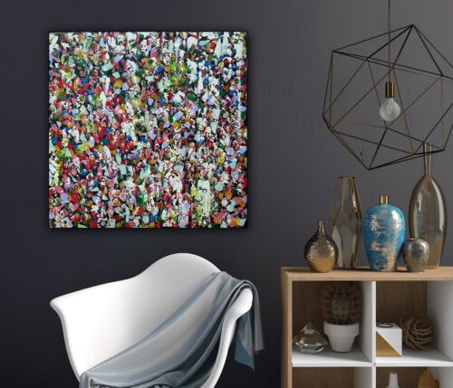 Oka Contemporary Abstract Original Oil Painting On 80x80cm Through The Crowd