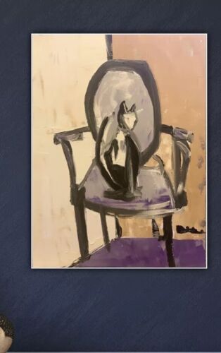 Abstract Style Cat On A Chair Oil Painting On Canvas 30X40cm Vogue