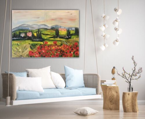 Richter StyLe Abstract Original Oil Painting On Canvas 102x70cm Tuscany Fields