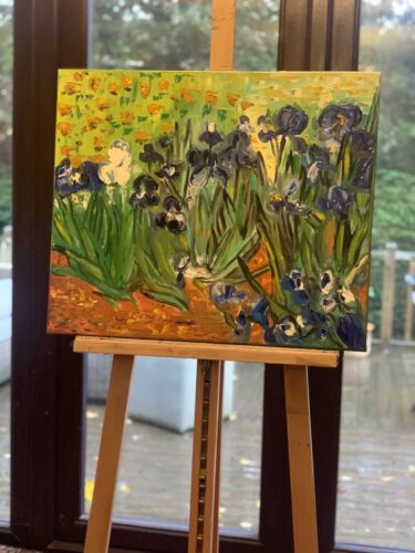 Van Gogh Impressionist Oil Painting On Linen Canvas 60x50cm ‘Field With Irises’ study