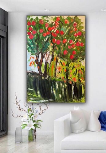 Richter Style Original Abstract Oil Painting On Canvas 150x100cm ‘Apple Trees’ floral