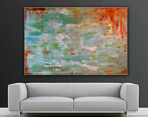 Richter Style Original Abstract Oil Painting On deep Canvas 150x100cm ‘Roheline’