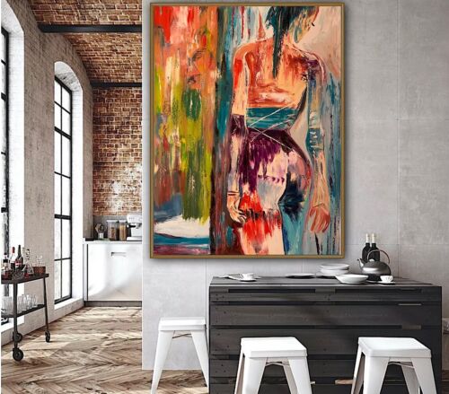 Richter Style Original Abstract Oil Painting On Canvas 100x80cm Morning Nude