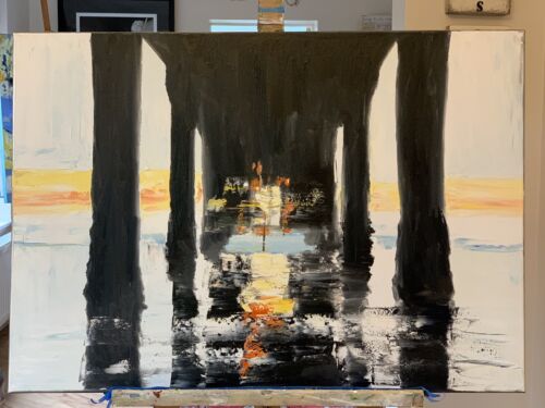 Richter Original Abstract Oil Painting On Canvas 84x60cm Bo Concept Manhattan