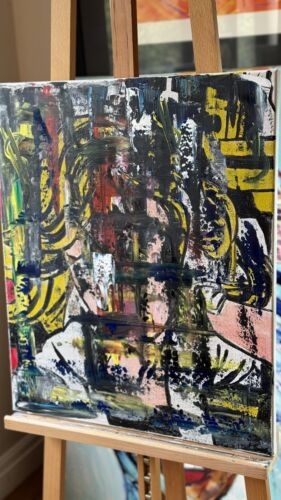 Richter Style Original Abstract Oil Painting On Canvas 50x60cm Graffiti Art