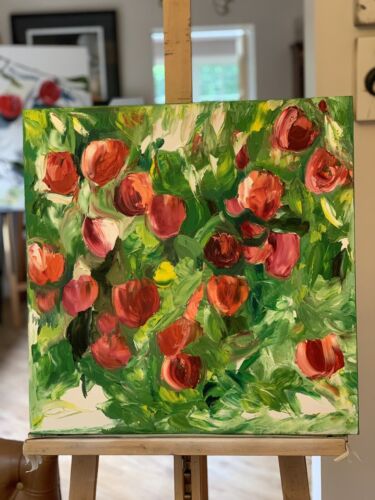 Richter StyLe Abstract Oil Painting On Canvas 50x50cm Apples In Bloom 1 In Oka floral