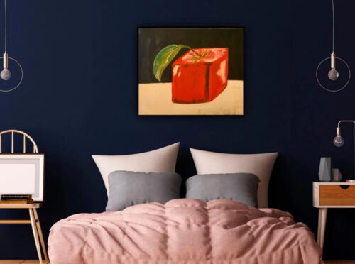 Original Large Oil Painting On 1.5mm Canvas , 50cm X60cm Abstract ‘Flower’ Ready
