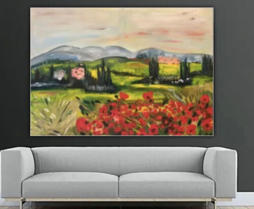 Richter StyLe Abstract Original Oil Painting On Canvas 102x70cm Tuscany Fields