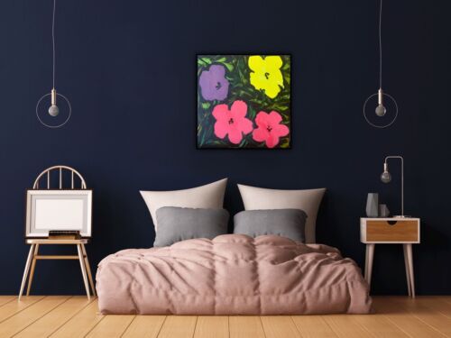 Andy Warhol Style Abstract Oil Painting On Canvas 40cm X 40cm Large Pop Art study