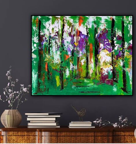 Richter StyLe Abstract original Oil Painting On Canvas 50 X40cm Forest Walk Oka