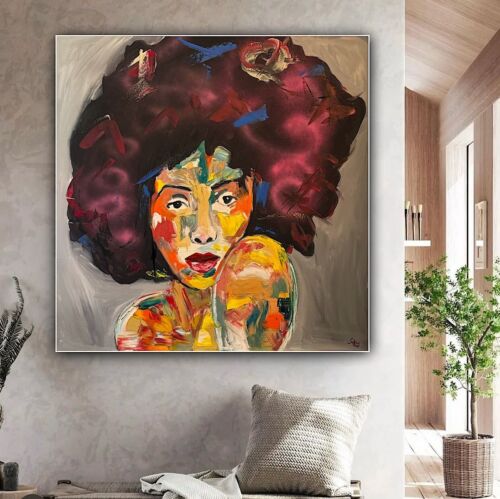 Oka Contemporary Abstract Original Oil Painting 80x80cm Canvas Woman Portrait