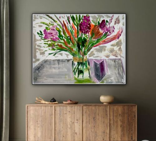 Matisse Style Original Abstract Oil Painting On Canvas 80x60cm Summer Bouquet flowers