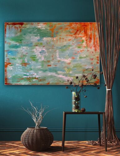 Richter Style Original Abstract Oil Painting On deep Canvas 150x100cm ‘Roheline’