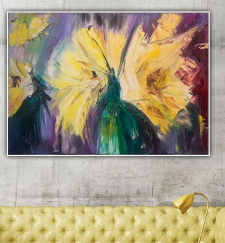 Renoir Style Abstract Original Oil Painting On Canvas 84x60cm Tate Roses Lumen