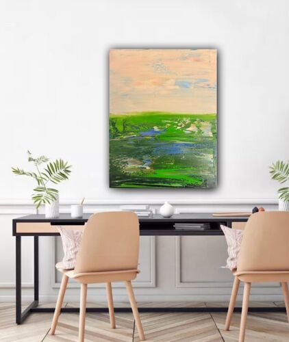 L.S. Lowry Style Original Oil Painting On Canvas 30x23cm ‘Lake District’ Lands