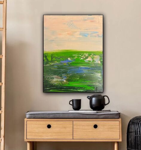 L.S. Lowry Style Original Oil Painting On Canvas 30x23cm ‘Lake District’ Lands
