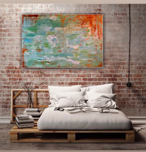 Richter Style Original Abstract Oil Painting On deep Canvas 150x100cm ‘Roheline’