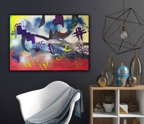 Graffiti art abstract original Oil Painting On 16mm Canvas 50cm X 70cm ‘Woman’