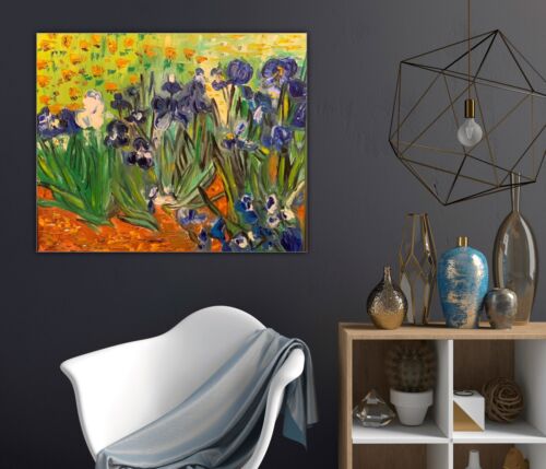 Van Gogh Impressionist Oil Painting On Linen Canvas 60x50cm ‘Field With Irises’ study