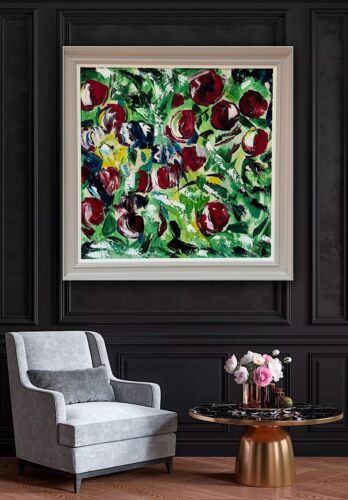 Framed Original Anstract Oil Painting On Canvas 71x71cm Apple Tree 2 Texture Oka