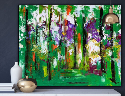 Richter StyLe Abstract original Oil Painting On Canvas 50 X40cm Forest Walk Oka