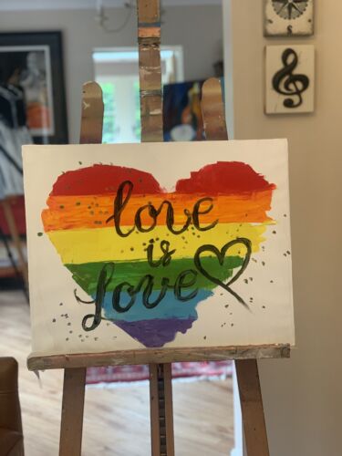 Richter Style Oil Painting On Canvas 50x40cm LGBT Pride Month Love Is Love