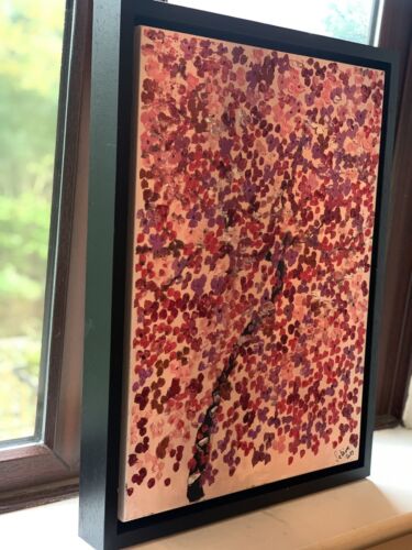 Framed Richter Style Oil Painting On deep Canvas size 56x43cm Cherry Blossom