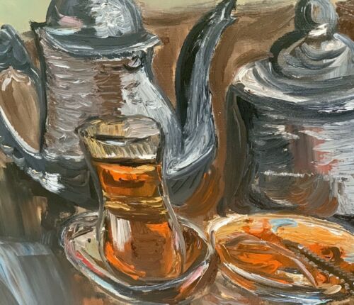 Original Impressionist Oil Painting On 1.5mm Canvas , 30 CmX40cm Turkish Tea