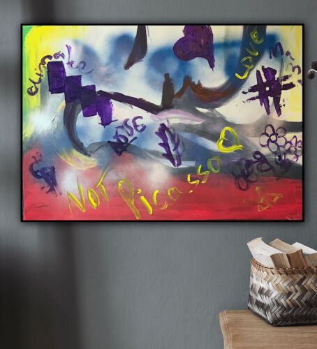 Graffiti art abstract original Oil Painting On 16mm Canvas 50cm X 70cm ‘Woman’