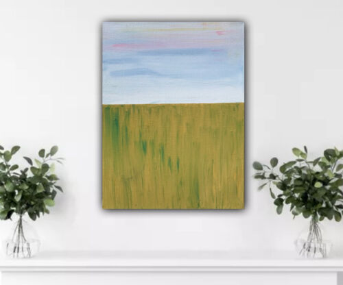 Richter Seaside Ochra, Abstract Oil Painting On Canvas 30cm X 40cm Lake District