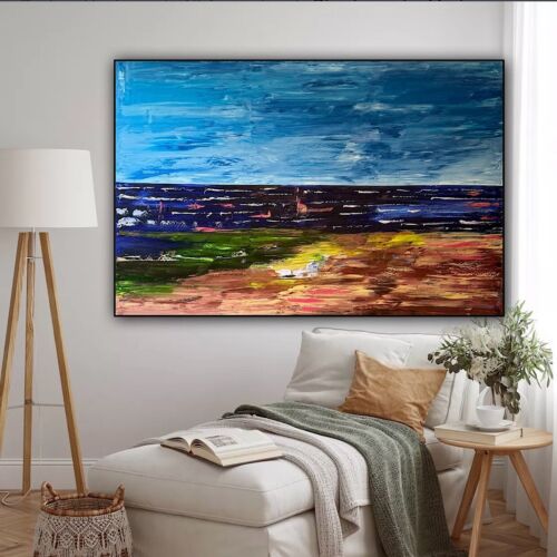 Richter Style Original Abstract Oil Painting On Canvas 150x100cm Seascape Ocean