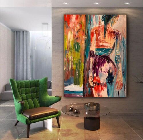 Richter Style Original Abstract Oil Painting On Canvas 100x80cm Morning Nude