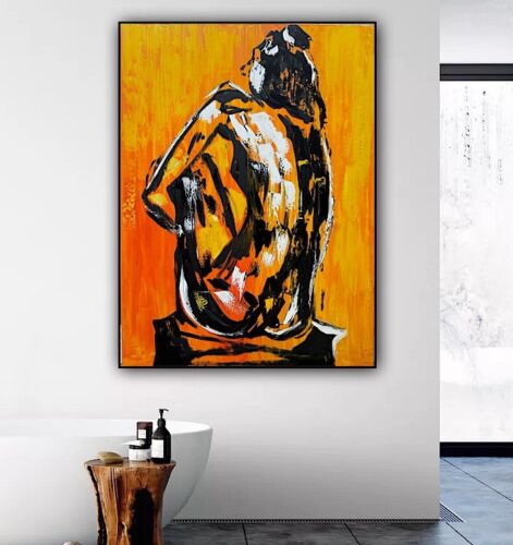 Large Abstract Original Oil Painting On 100x80cm canvas Thinking Of You Nude