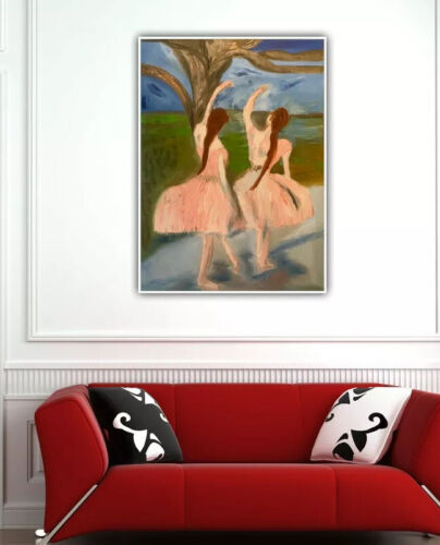 Edgar Degas Rare Oil Painting On Canvas Size 50cm X 70cm ‘Dancers In Pink’ music