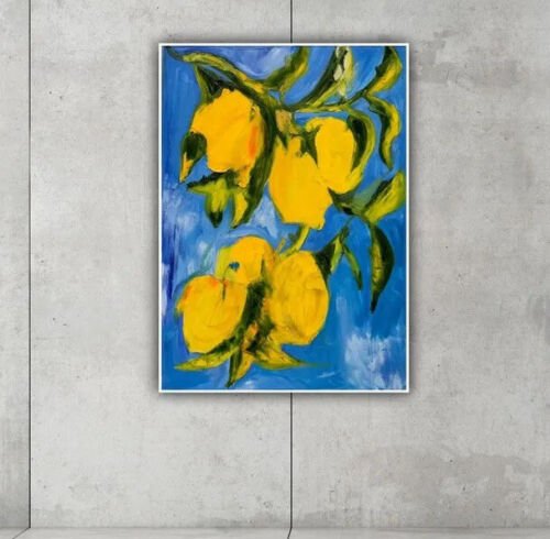 impressionist Abstract Original Oil Painting Canvas 84 X 60cm Lemon Tree In Oka