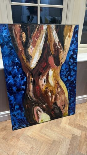 Large Abstract Original Oil Painting On 100x77cm canvas Sculpture Nude Unframed