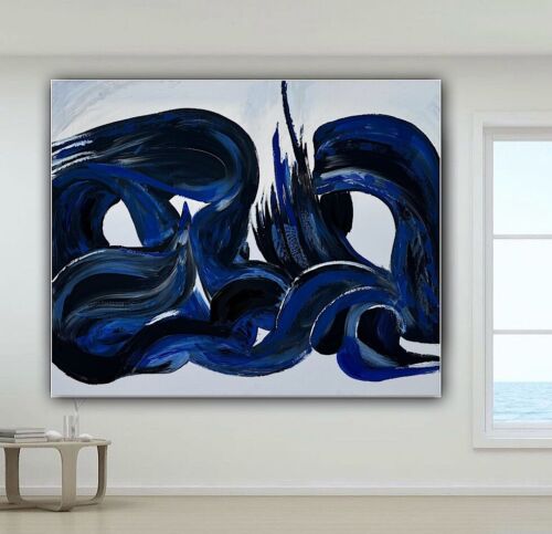 Richter Original Abstract Oil Painting On Canvas 120x100x4cm Seaside Escape I