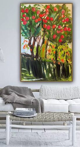 Richter Style Original Abstract Oil Painting On Canvas 150x100cm ‘Apple Trees’ floral