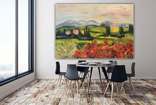 Richter StyLe Abstract Original Oil Painting On Canvas 102x70cm Tuscany Fields