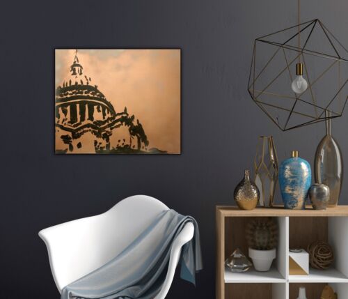 Richter Style Abstract Oil Painting On Canvas 50X60cm St Paul’s London At Night