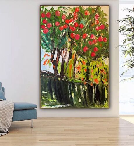 Richter Style Original Abstract Oil Painting On Canvas 150x100cm ‘Apple Trees’ floral