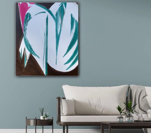 Lee Krasner Abstract Original Large Oil Painting On Canvas 70x60cm Rising Green study