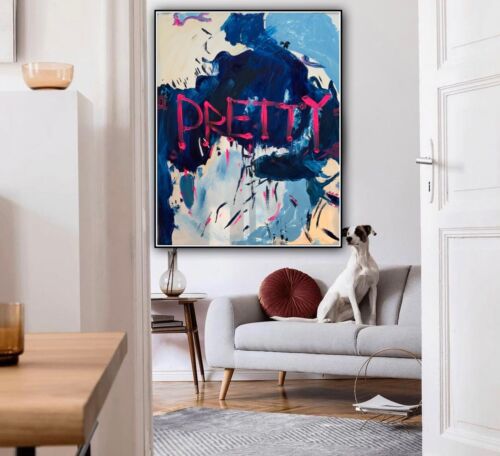 Richter Style Original Textured Abstract Oil Painting Canvas 100x80cm Graffiti