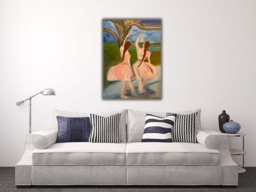 Edgar Degas Rare Oil Painting On Canvas Size 50cm X 70cm ‘Dancers In Pink’ music