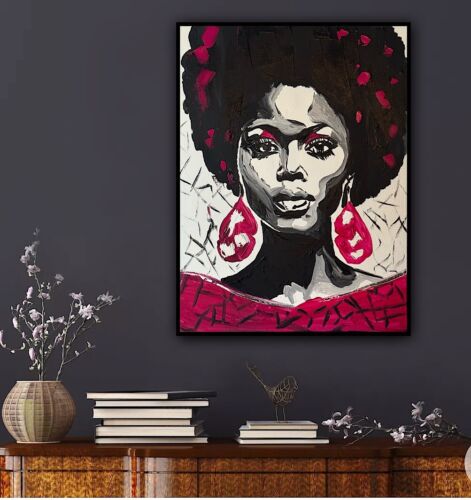 Oka Contemporary Abstract Original Oil Painting 60x45cm Shades Of Grace Woman portrait