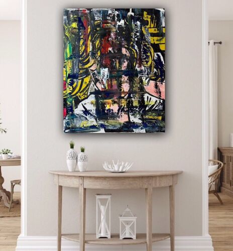 Richter Style Original Abstract Oil Painting On Canvas 50x60cm Graffiti Art